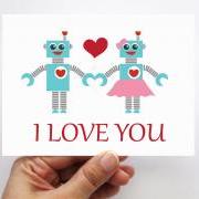 I love you, robot in love card , Valentine's day card
