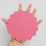 16 Hot Pink (5.0 inches) Scalloped Circles inTextured Cardstock
